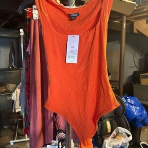 Wild Fable Bright Orange Bodysuit